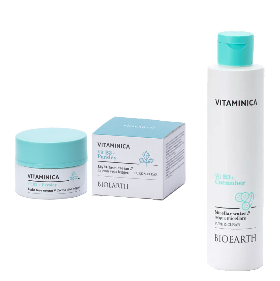 CREMA VISO LEGGERA "VIT B3 + PARSLEY"+ Acqua Micellare con Niacinamide e Vitamina B3 OMAGGIO