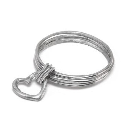 Bracciale rigido 3 tondi e cuore - SCONTO -30%