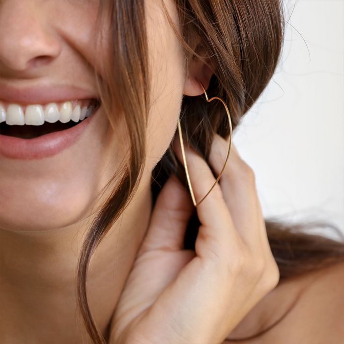 ORECCHINI CUORE GRANDE SOTTILE - SCONTO 30%