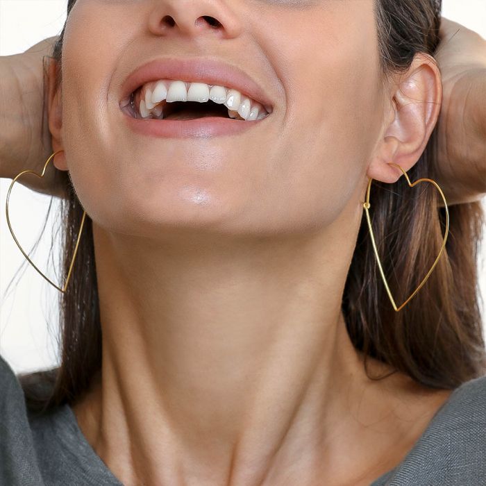 ORECCHINI CUORE GRANDE SOTTILE - SCONTO 30%