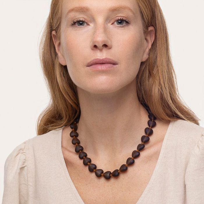 COLLANA CUORI - AMBRA SCURO