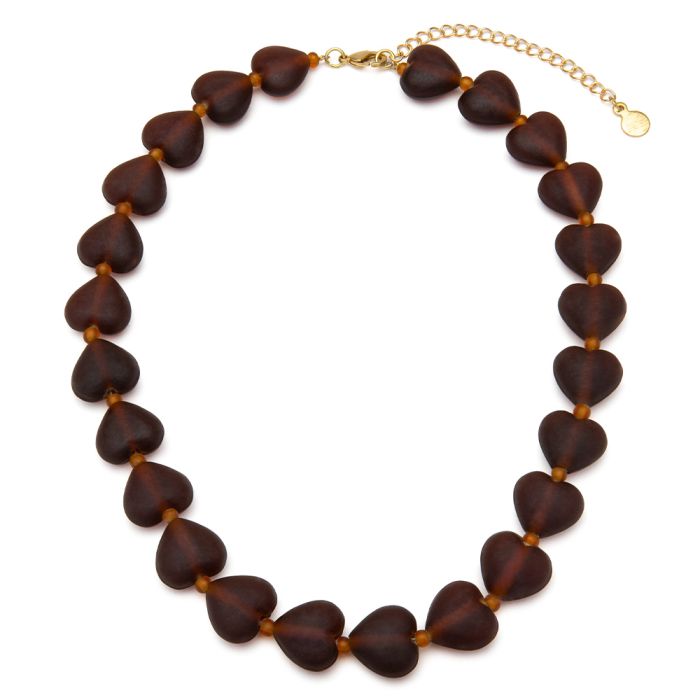 COLLANA CUORI - AMBRA SCURO