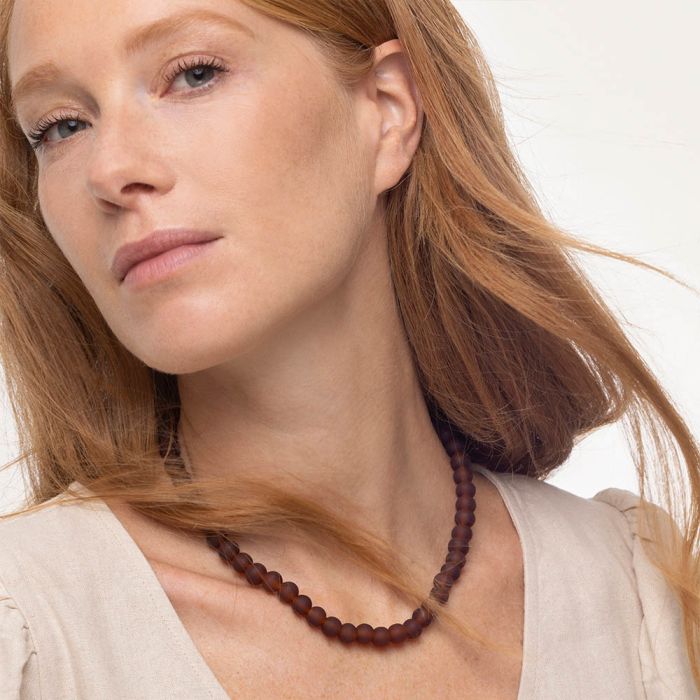 COLLANA BEADS - AMBRA SCURO