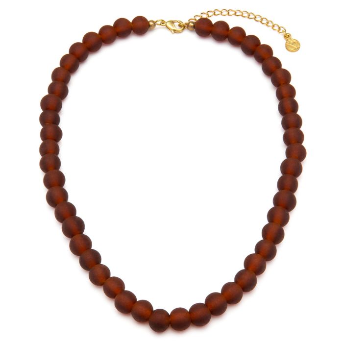 COLLANA BEADS - AMBRA SCURO