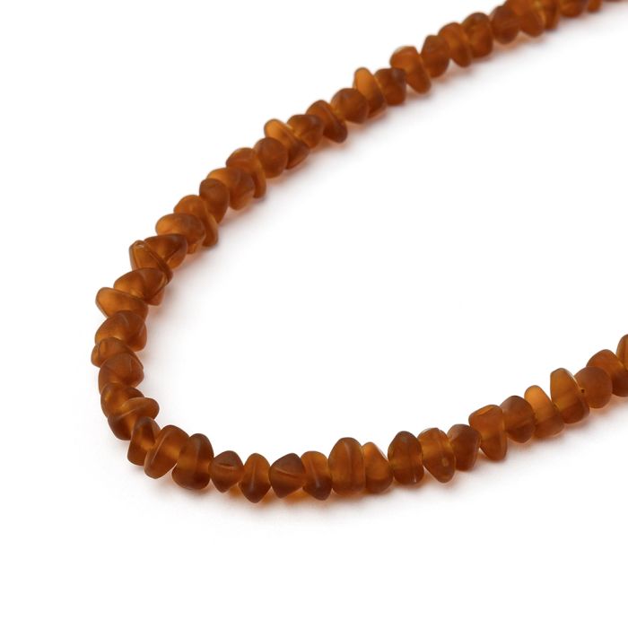 COLLANA BEADS IRREGOLARI - AMBRA SCURO