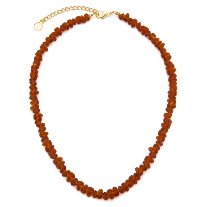 COLLANA BEADS IRREGOLARI - AMBRA SCURO