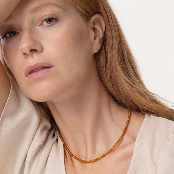 COLLANA PERLINE - AMBRA SCURO