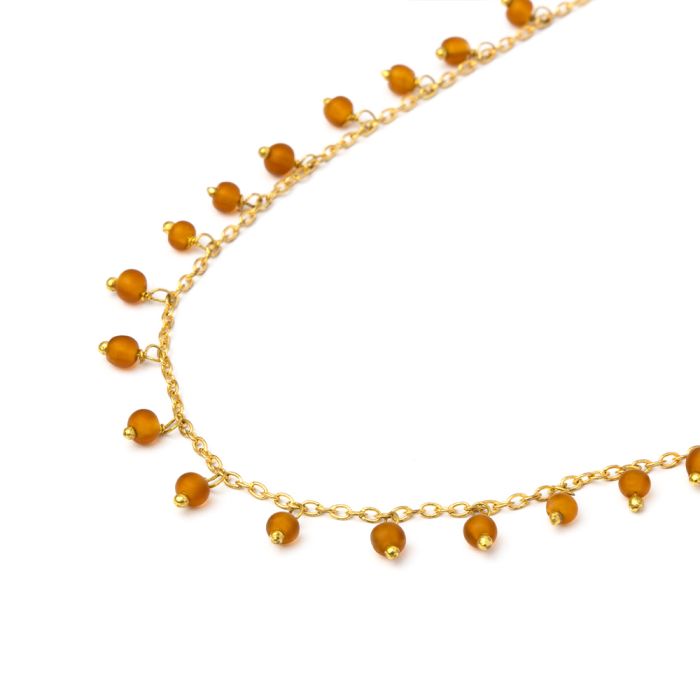 COLLANA PENDENTI PERLINE - AMBRA SCURO