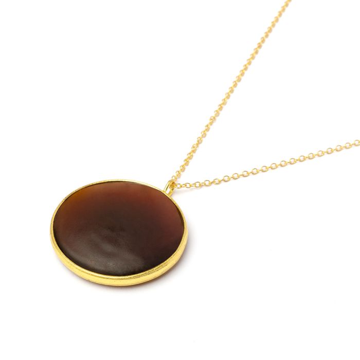 PENDENTE PLACCA TONDO - AMBRA SCURO