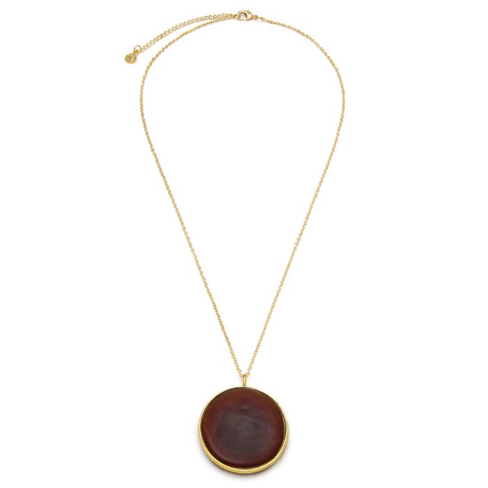 PENDENTE PLACCA TONDO - AMBRA SCURO