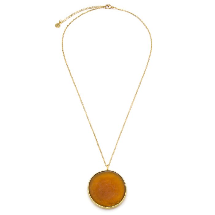 PENDENTE PLACCA TONDO - AMBRA CHIARO