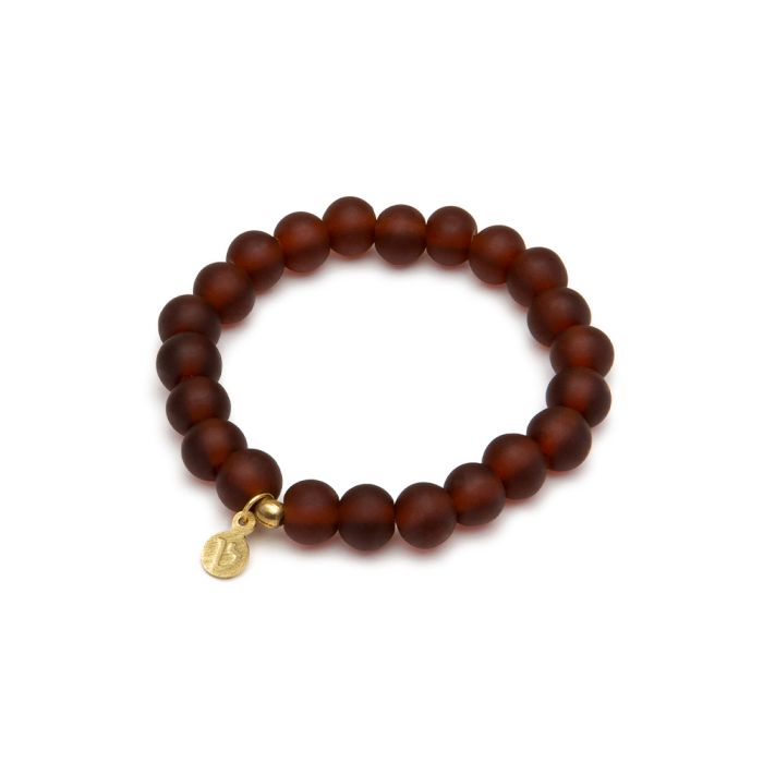 BRACCIALE ELASTICO BEADS - AMBRA SCURO