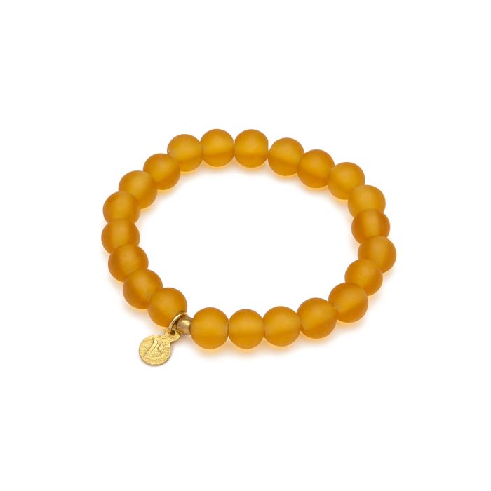 BRACCIALE ELASTICO BEADS - AMBRA CHIARO