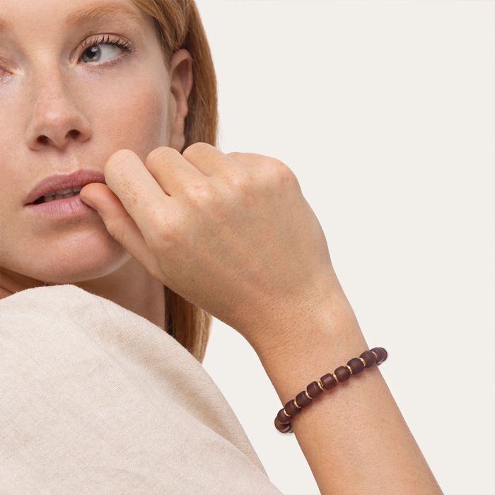 BRACCIALE ELASTICO CILINDRI - AMBRA SCURO