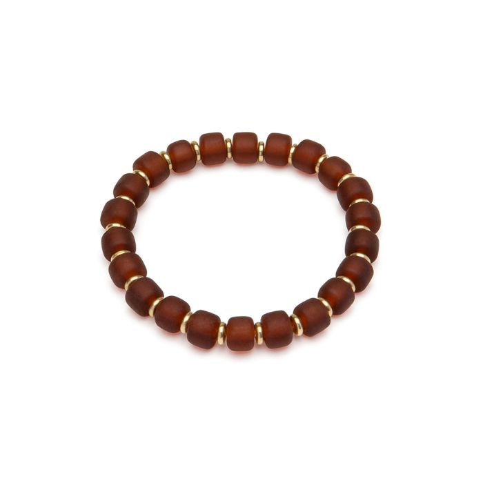 BRACCIALE ELASTICO CILINDRI - AMBRA SCURO