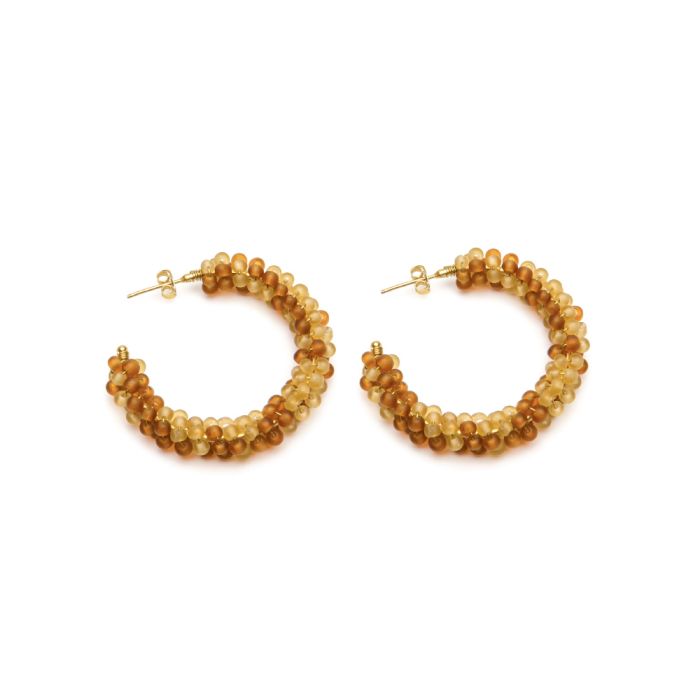 ORECCHINI SEMICERCHI PERLINE