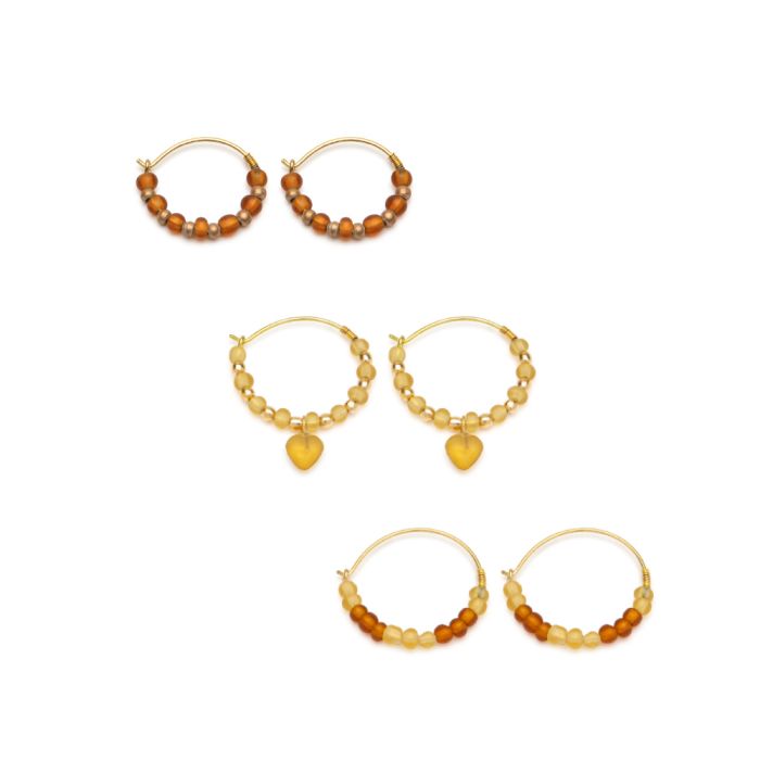 3 PAIA ORECCHINI CERCHI MIX