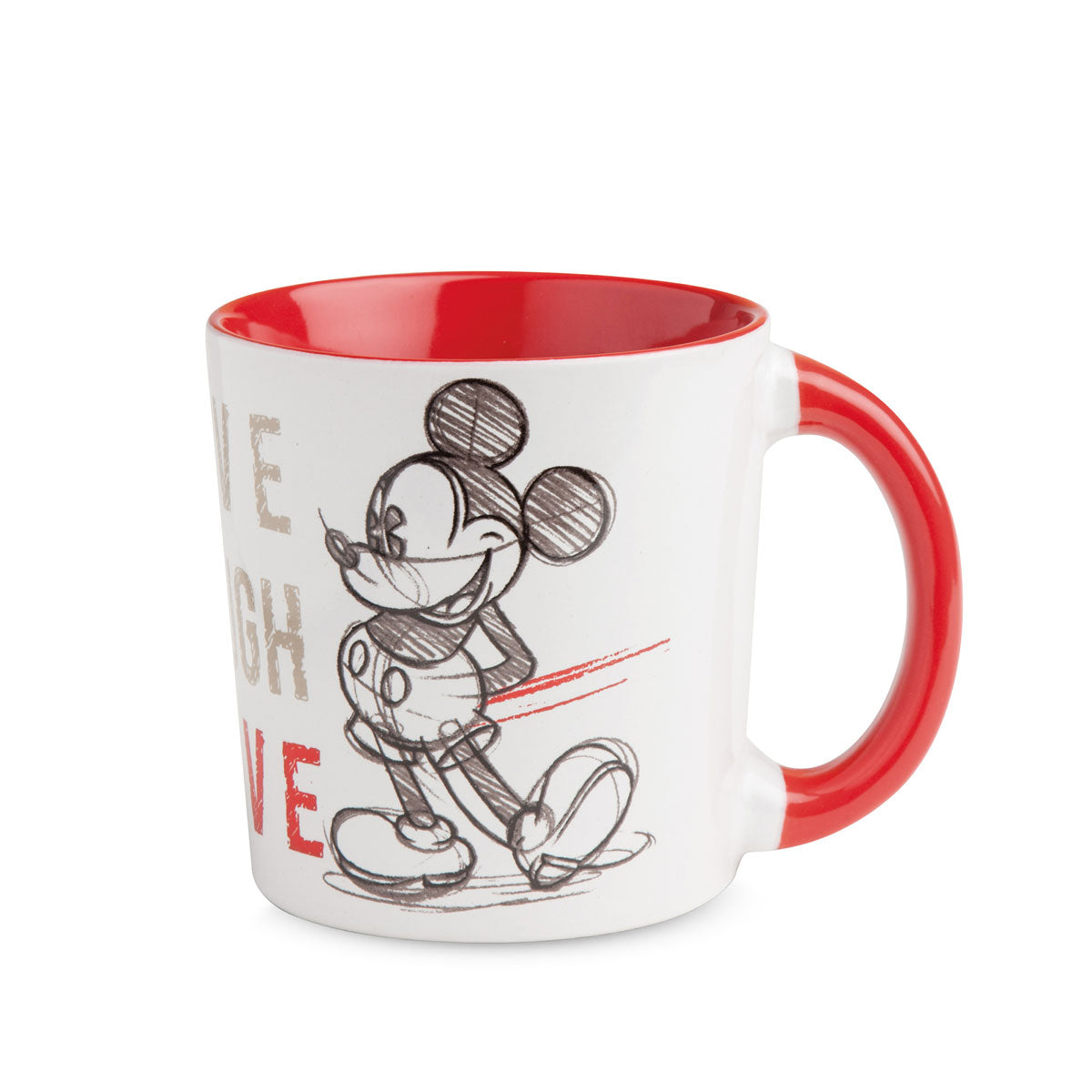 MUG MICKEY LIVE LAUGH LOVE ROSSO sconto 15%
