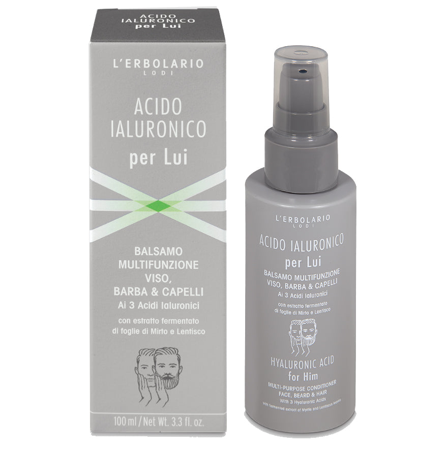 Acido Ialuronico per Lui  Balsamo Viso, Barba & Capelli - Formato: 100 ml
